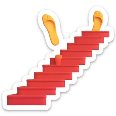 close up of a foot in a slipper on the stairs, playful pose sticker