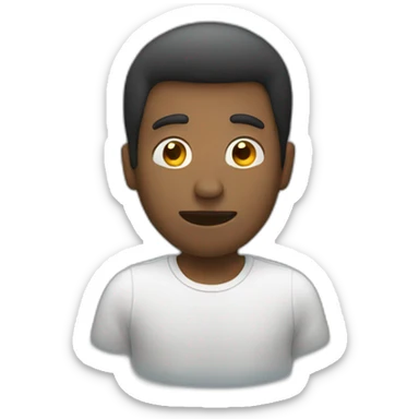 casual guy looks at phone sticker