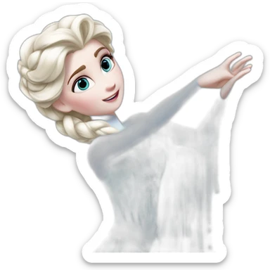 elsa -frozen lanzando hielo con las manos sticker