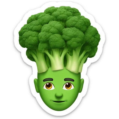 Man with head made of Broccoli sticker