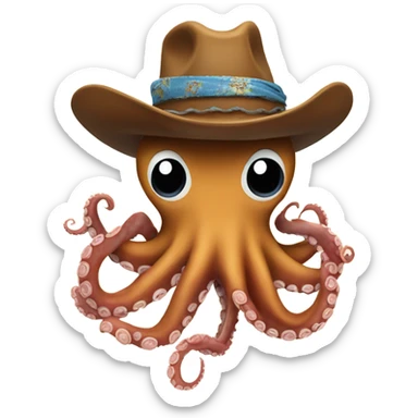 Cowboy octopus sticker