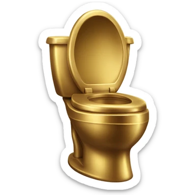 make me a golden toilet with a skibidi head peeking out of it sticker