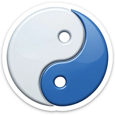 blue ying yang sticker