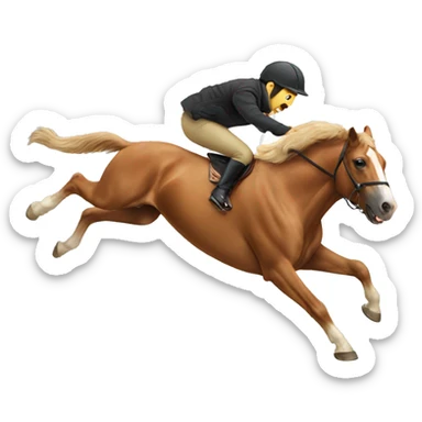 Horse jumping over a dog sticker