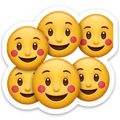 Emoji  rond  qui rougis  parce qu’il est timide. Pas de sourire  sticker