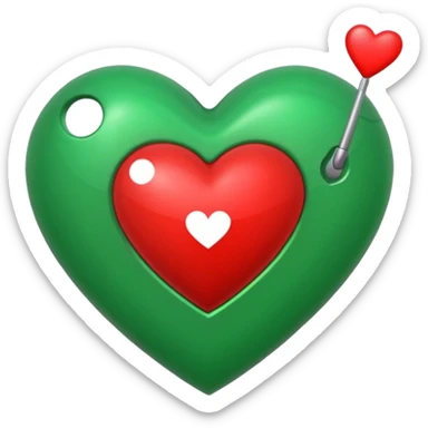 Signo de interrogación verde y un corazón para remplazar el punto verde sticker