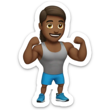 A guy doing workout sticker