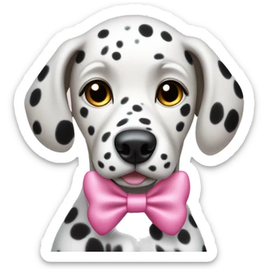 Dalmatian dog with pink bow sticker