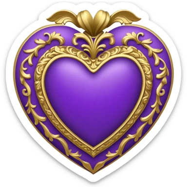 rococo regency purple heart sticker
