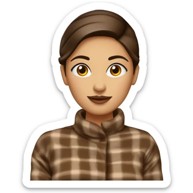 Femme métisse avec chignon yeux marron foncé buvant un chocolat sous un plaid  sticker