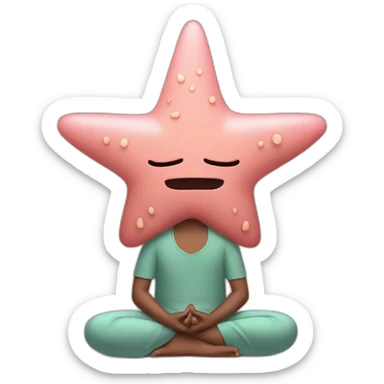 Patrick star doing a meditation sticker