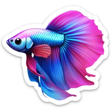 Pink and blue  betta fish sticker