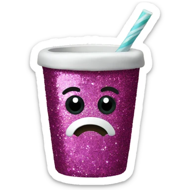 a glitter cup sticker