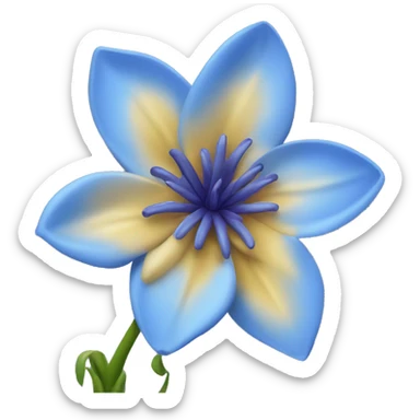 Una flor de lirio de color azul clarito  sticker