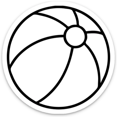 outline icon of a beach ball, simple, clean lines, no fill sticker