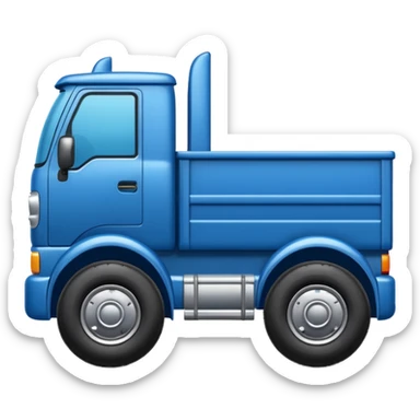 "iOS style truck emoji, big wheels with a cargo bed, smooth texture, no background" sticker