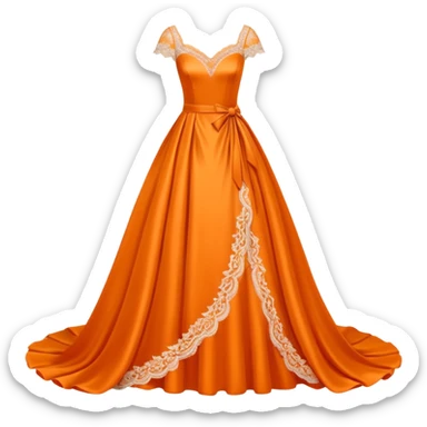 orange wedding dress sticker