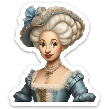 A renaissance Marie Antoinette style woman    sticker