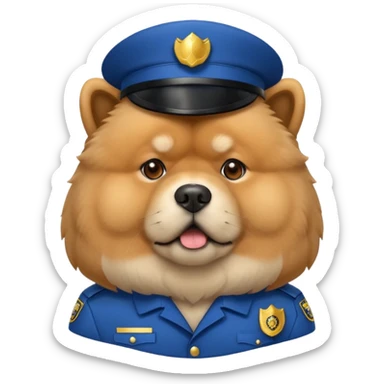 Chow Chow dog as a security guard sticker