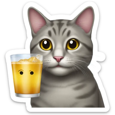 cat drink cof sticker