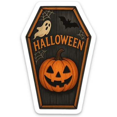 Halloween coffin, remove background sticker