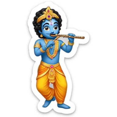 Krishna with flute sticker