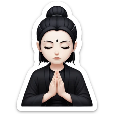 chill meditating goth villain  sticker
