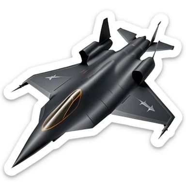 SR-71 Blackbird - Lockheed Martin (Stealth Grey) A sleek, high-speed reconnaissance aircraft with an elongated, needle-like fuselage and a smooth, aerodynamic design. The body is finished in a deep, matte jet-black with subtle panel lines and heat-resistant detailing. Its twin engines are seamlessly integrated into the structure, with sharp, swept-back wings that emphasize speed and stealth. The cockpit canopy is tinted, adding to its mysterious, high-tech aesthetic, while the overall silhouette exudes an aura of unmatched velocity and secrecy. sticker