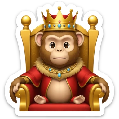 King that is a monkey on throne sticker