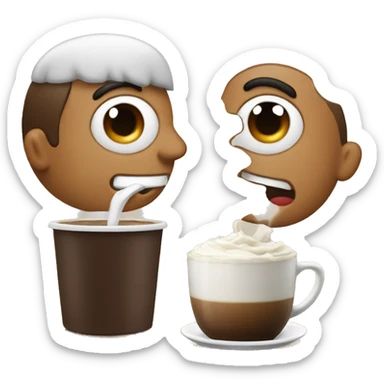 Shake drinking coffe sticker