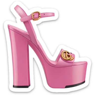 Platform Gucci sandals pink sticker