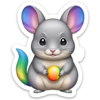 rainbow colored chinchilla sticker