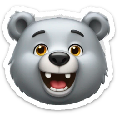 realistic-falling-in-love-grey-bear-smiling-in-the-form-of-hearts sticker