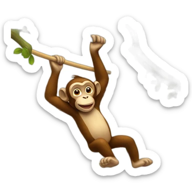 monkey swinging sticker