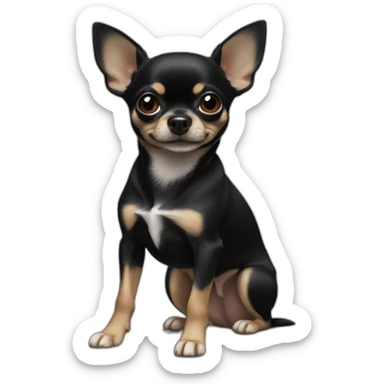 short hair chihuahua dotson mix all black sticker