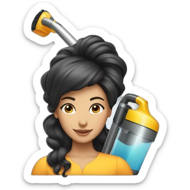 a Moroccan curvyhair do the housework vacuum cleaner sticker