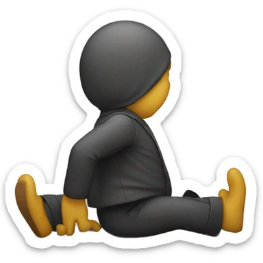 person tiptoeing sneaking sticker