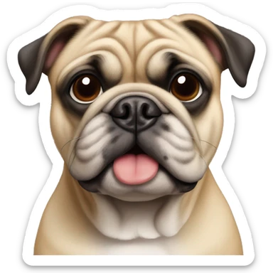 pug cross with an english bulldog  sticker