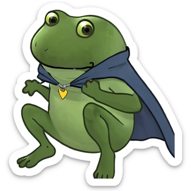 The cat bites the man's neck with its teeth and the cat's body can be seen hanging down sticker