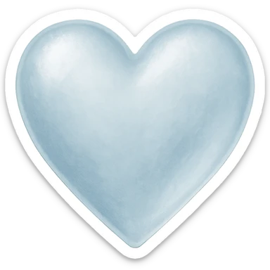 heart with a frosted glass look, digital illustration style, no background sticker