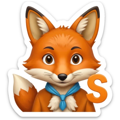 a fox HOLDING a yes sign sticker