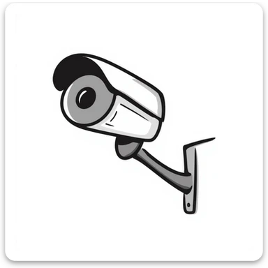hand-drawn sketchy lines cctv camera sticker
