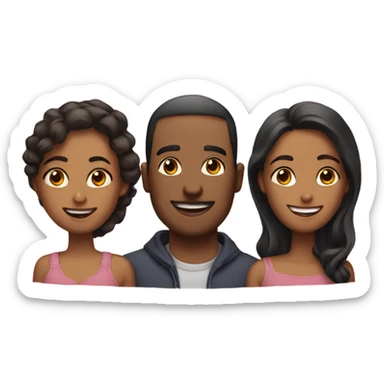 A man with two girlfriends  sticker