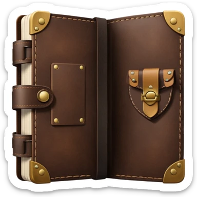 dark brown leather travelers journal sticker