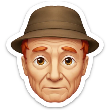 hatted and red haired old man sticker