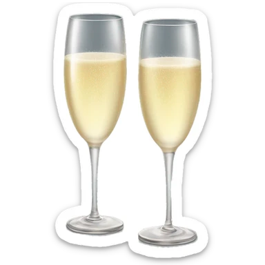 Two realistic champagne glasses sticker
