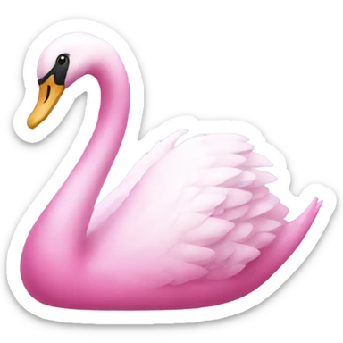 Pink swan sticker