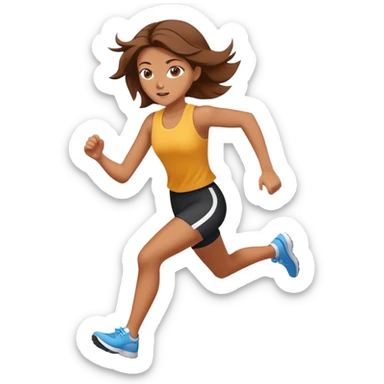 girl running fast sticker