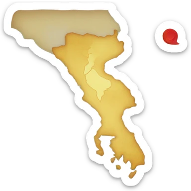 map of vietnam with marks on it sticker