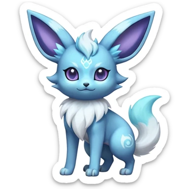 Fluffy celestial Glaceon-Espeon-Umbreon-hybrid, full body sticker